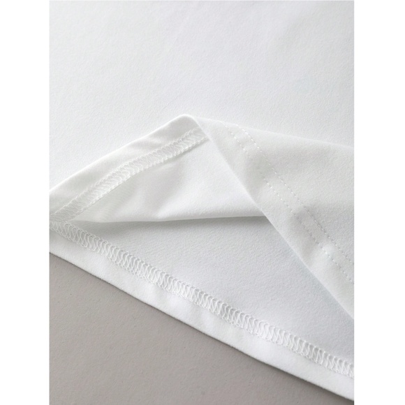 White Graphic Crewneck Tee Shirt Short Sleeve - Picture 4 of 11